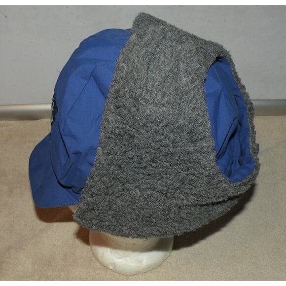 Vtg Adventure 16 A-16 Fleece Lined Trapper Style Hat Ear Flaps Blue Medium - Picture 5 of 5